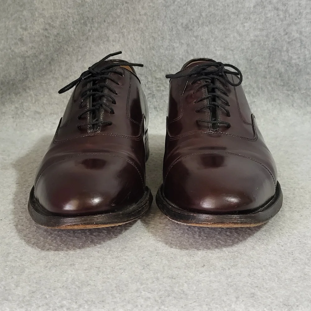 Johnston & Murphy Melton Shoe 10 B/AA Burgundy Leather Oxford Cap Toe 222985